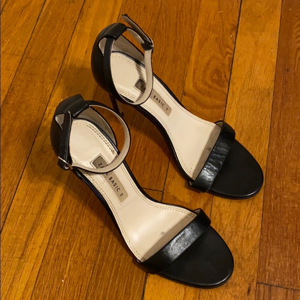 ZARA Black Open Toed Heels